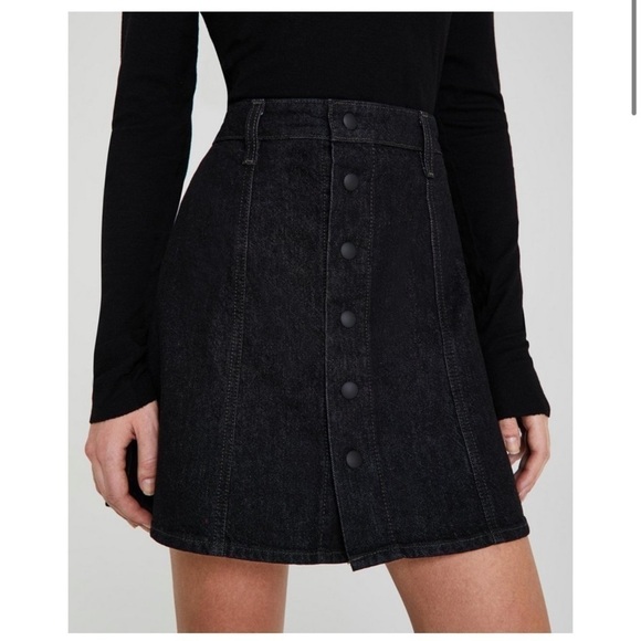 Adriano‎ Goldschmied Kety Mini High Wasit Denim Skirt Vintage Black Wash Size 25 - Picture 1 of 16